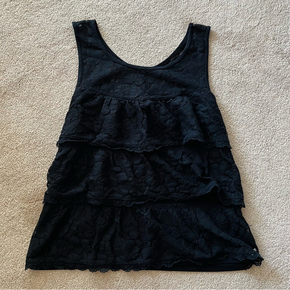 Abercrombie and Fitch Lacey Ruffled Tank Top